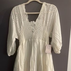 Ivory FreePeople fit and flare dress
